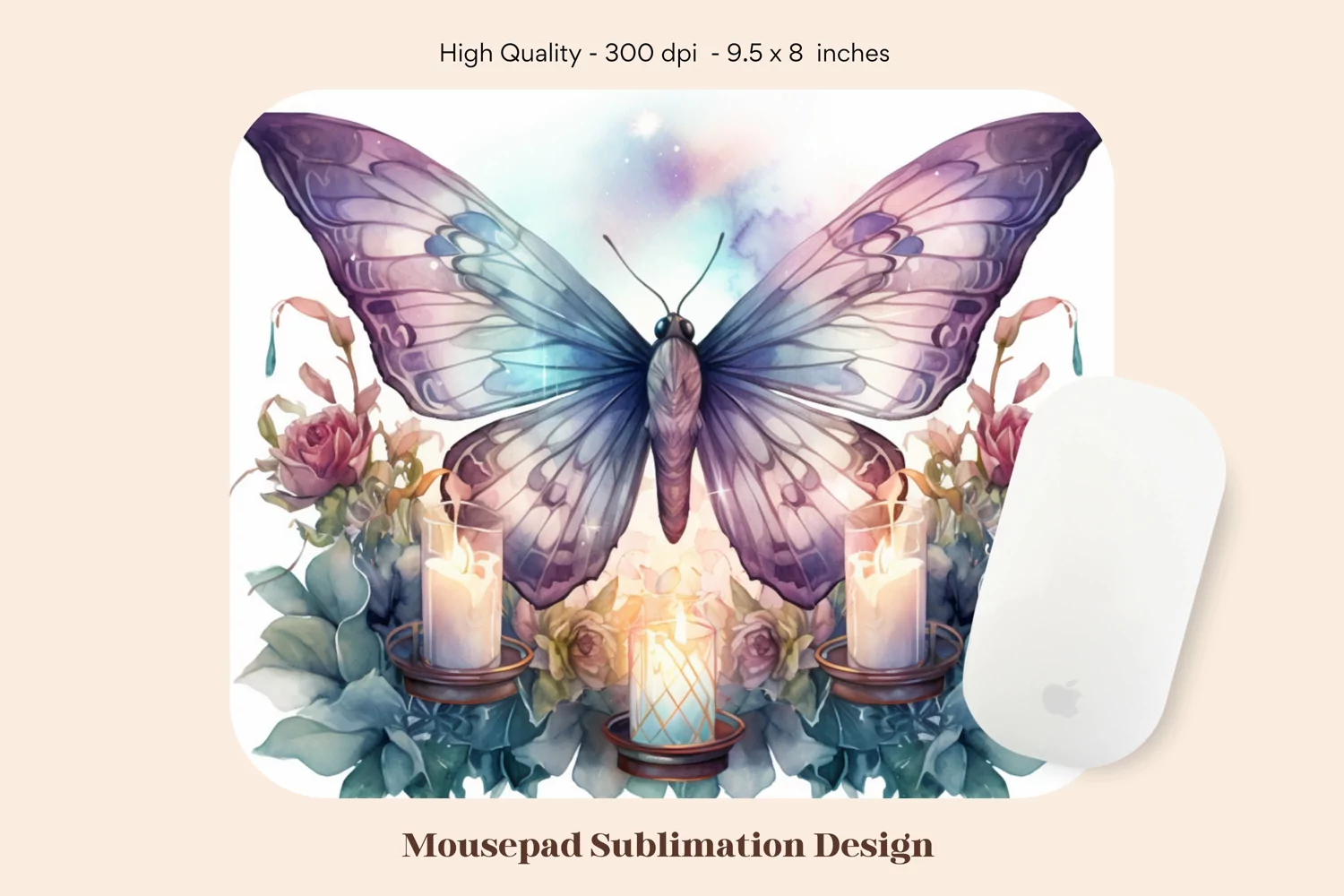 Watercolor Mouse Pad Png  Butterfly Mousepad Sublimation
