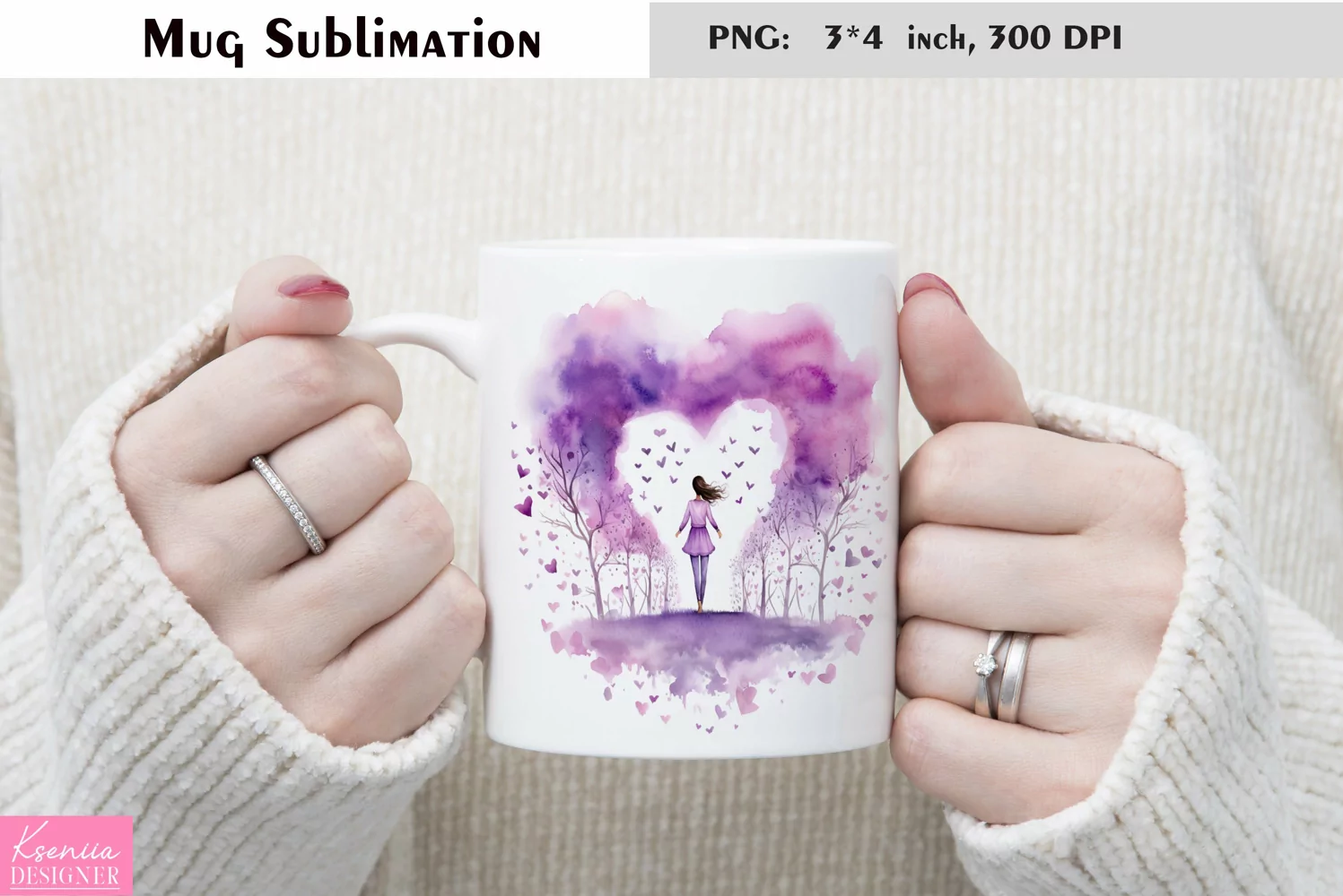 Watercolor Heart Sublimation|Summer Mug Design product image 1