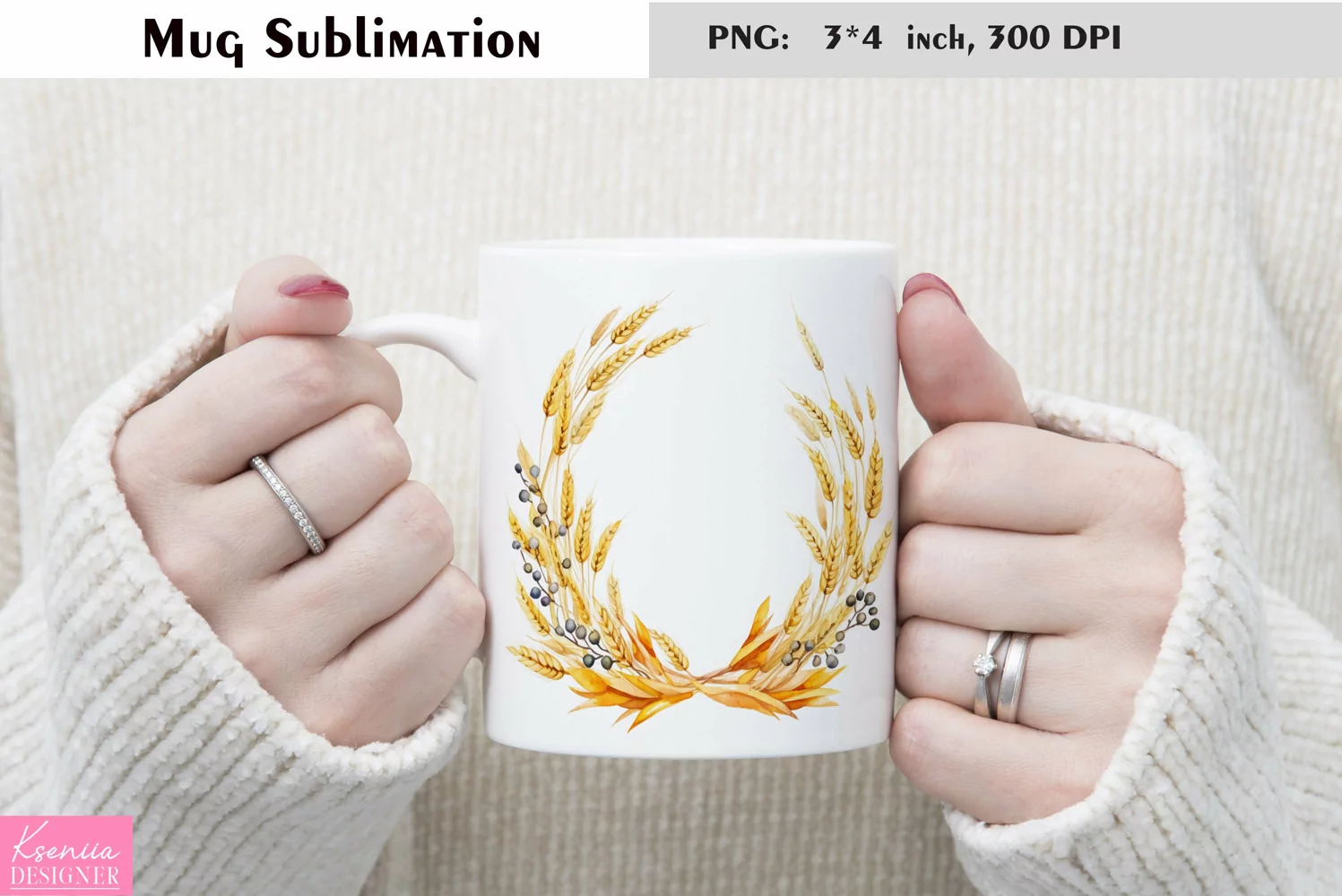Watercolor Cereal Mug Sublimation|Floral Mug Design product image 1
