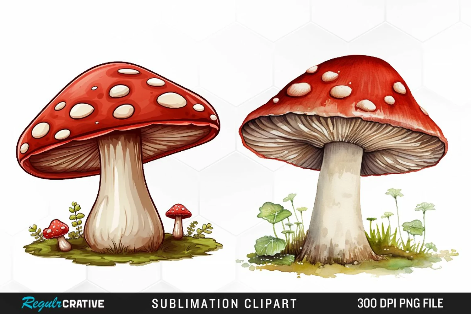 Watercolor Mushroom Clipart product image 1