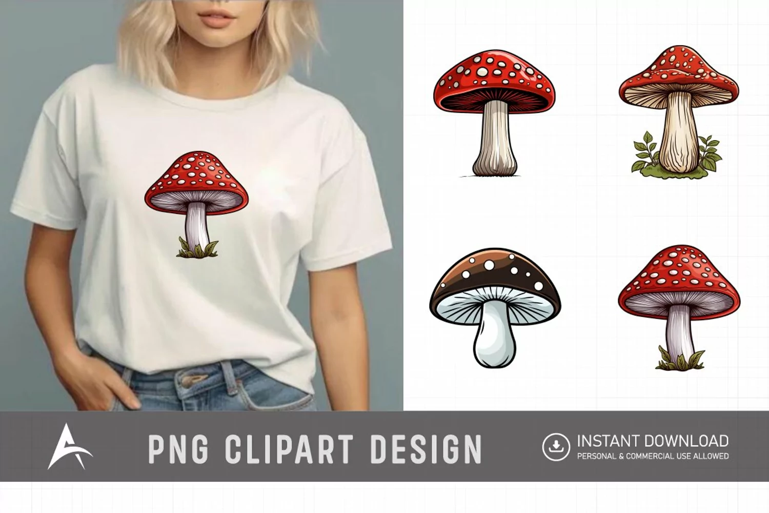 Watercolor Mushroom Clipart product image 1