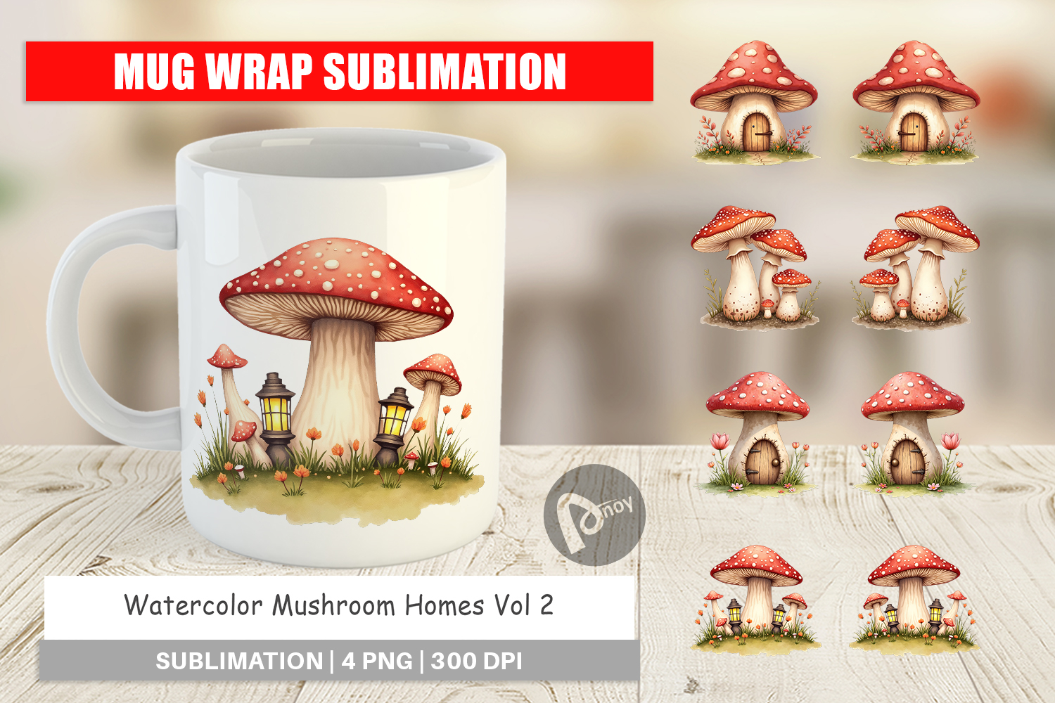 Mug Wrap Mushroom Homes product image 1