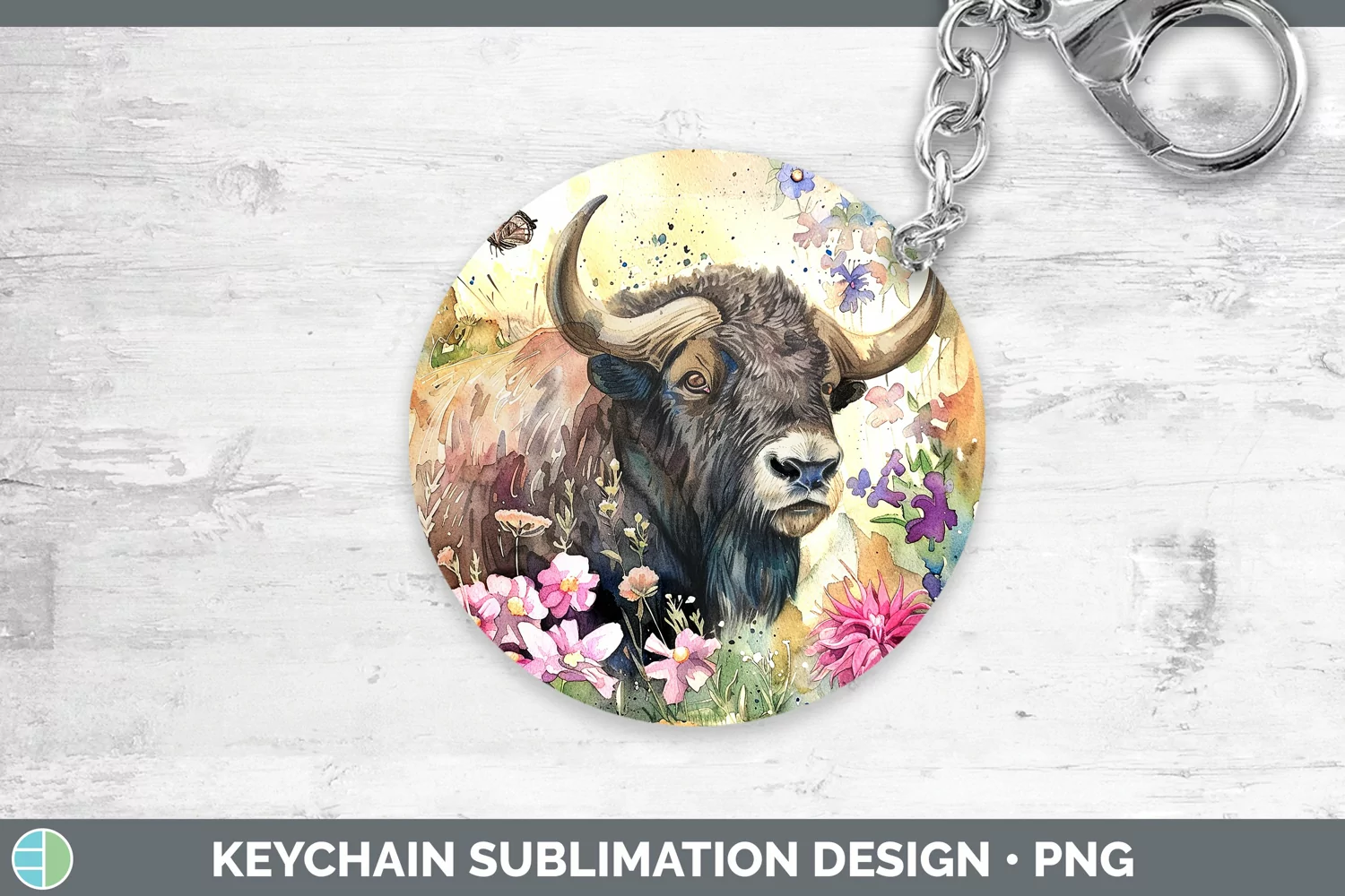 GorgeousWatercolor Keychain design.
