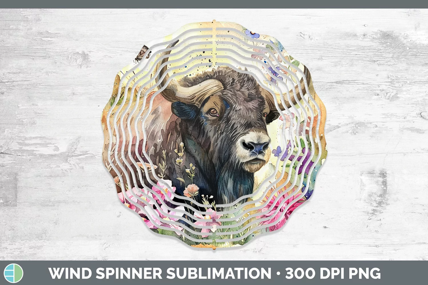 GorgeousWatercolor Wind Spinner design.