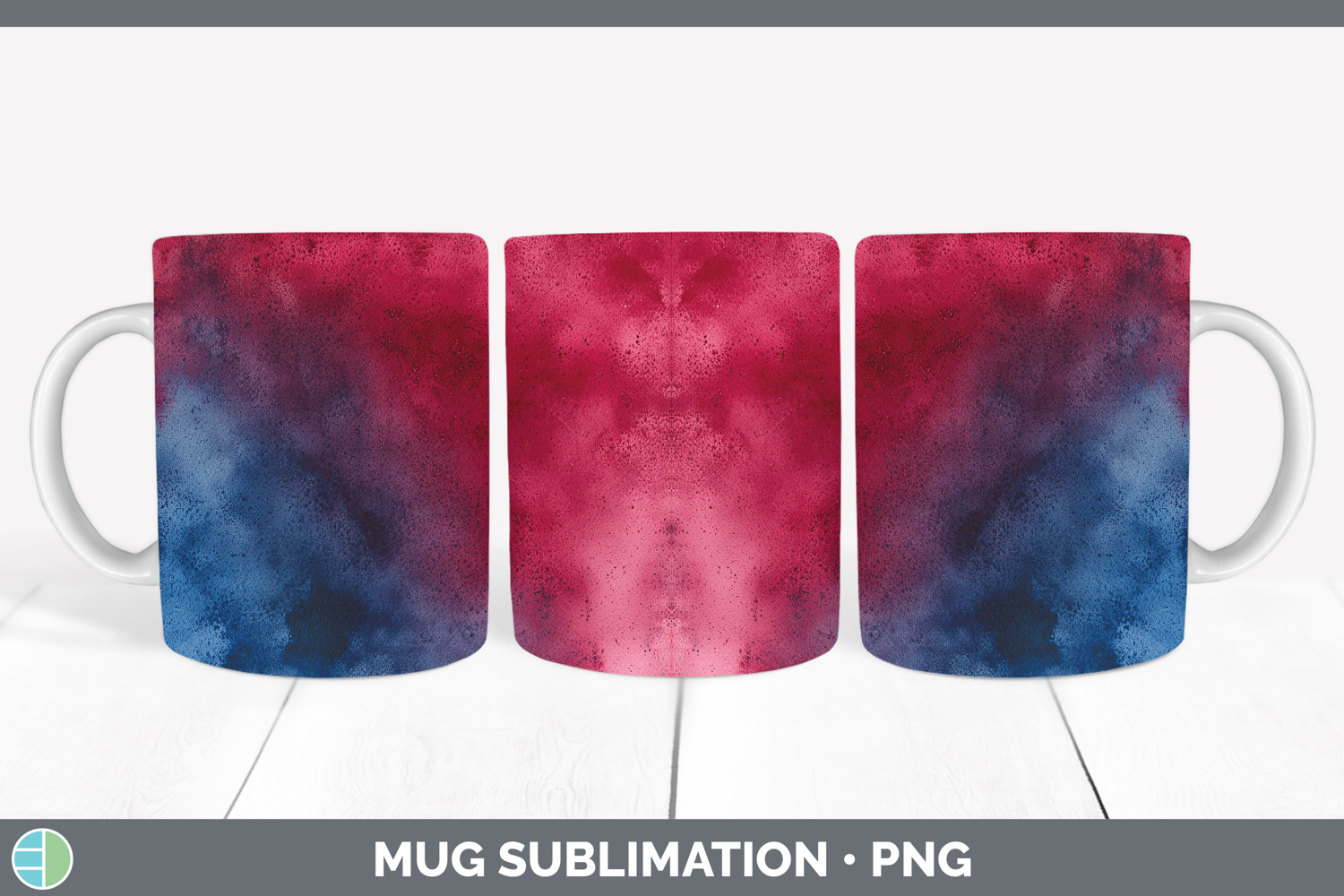 GorgeousWatercolor Mug Wrap design.