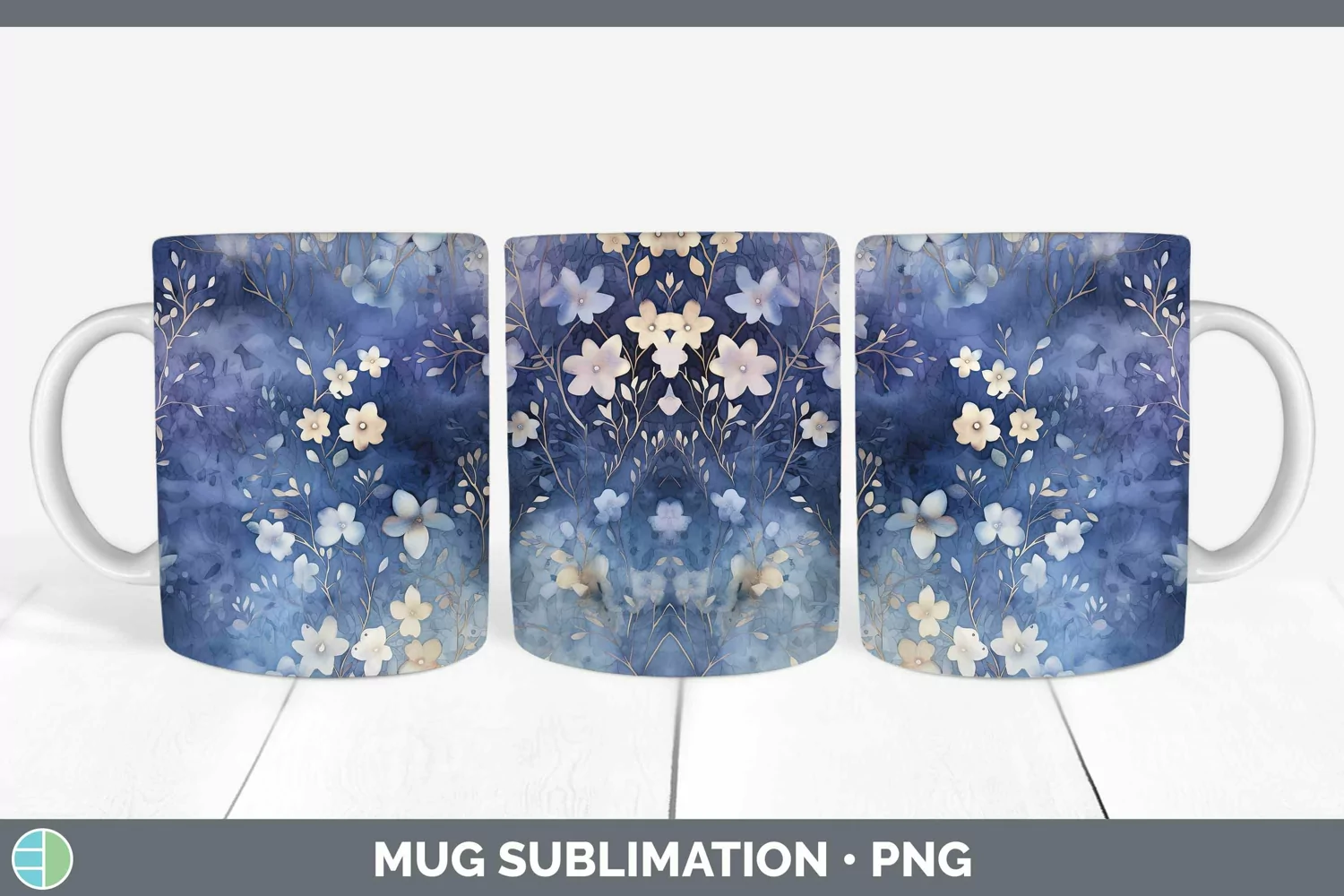 GorgeousWatercolor Mug Wrap design.