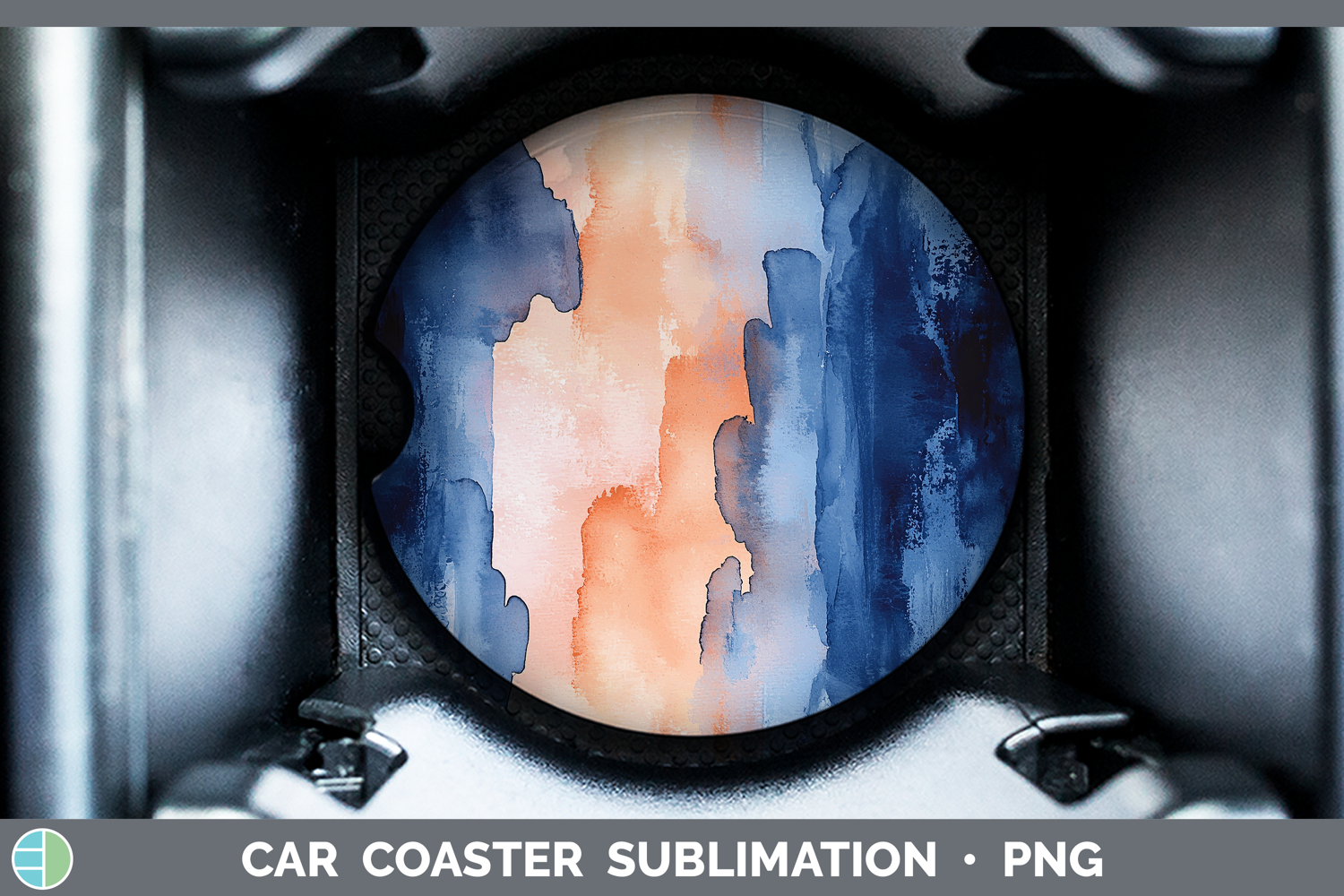 GorgeousWatercolor Car Coaster design.