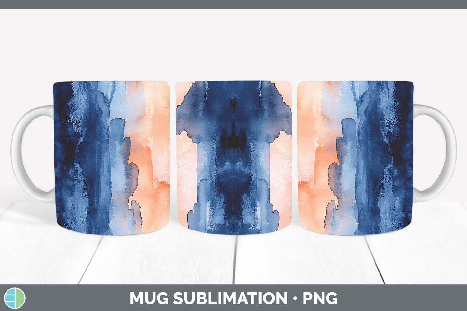 GorgeousWatercolor Mug Wrap design.