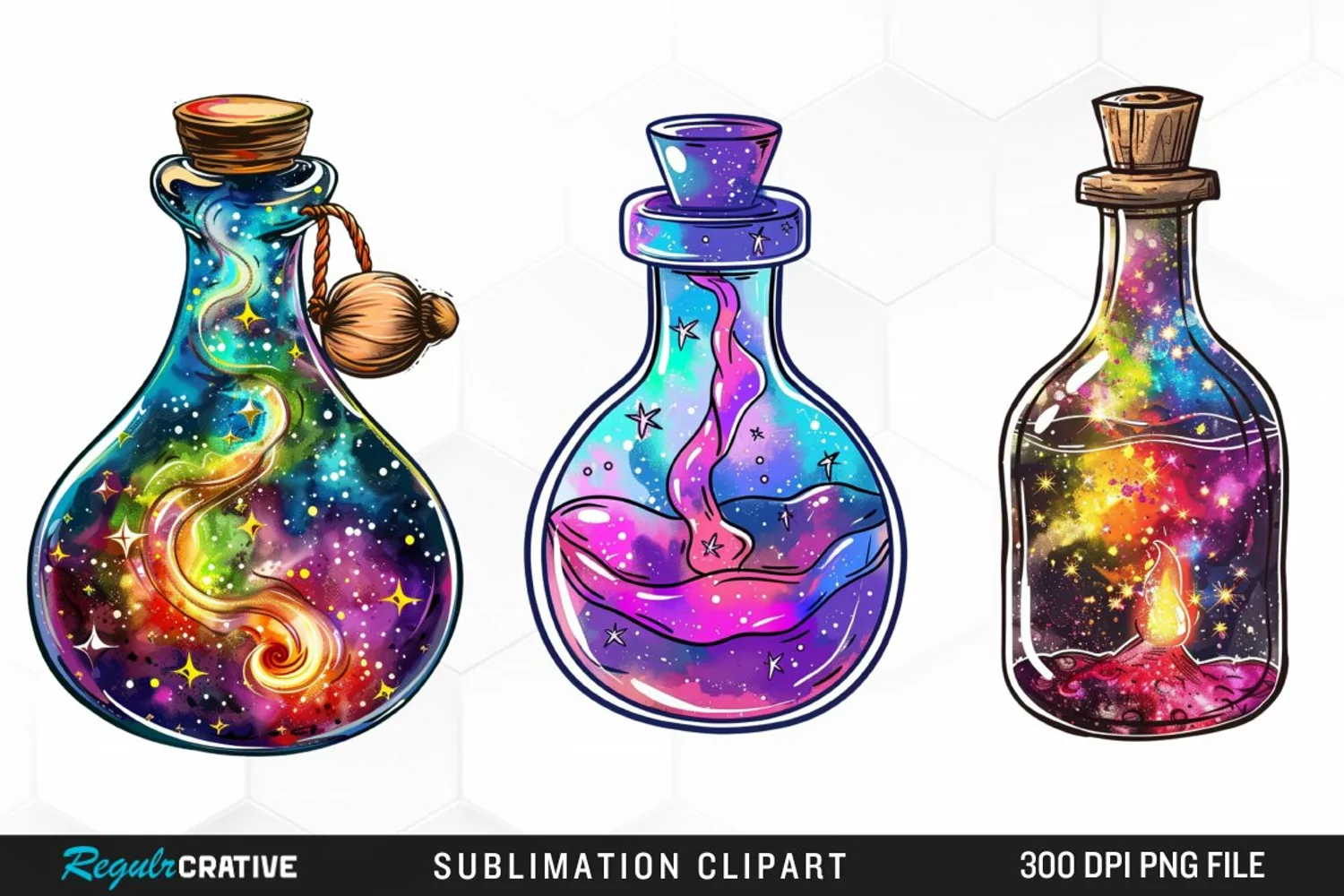Watercolor Nebula Potion Exquisite Clipart product image 1