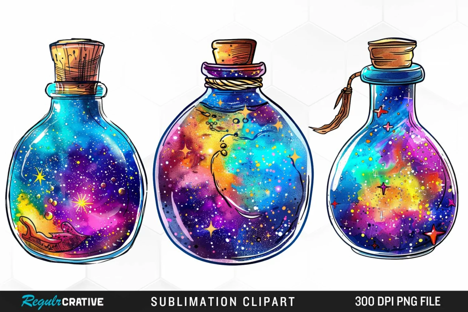 Watercolor Nebula Potion Exquisite Clipart product image 1