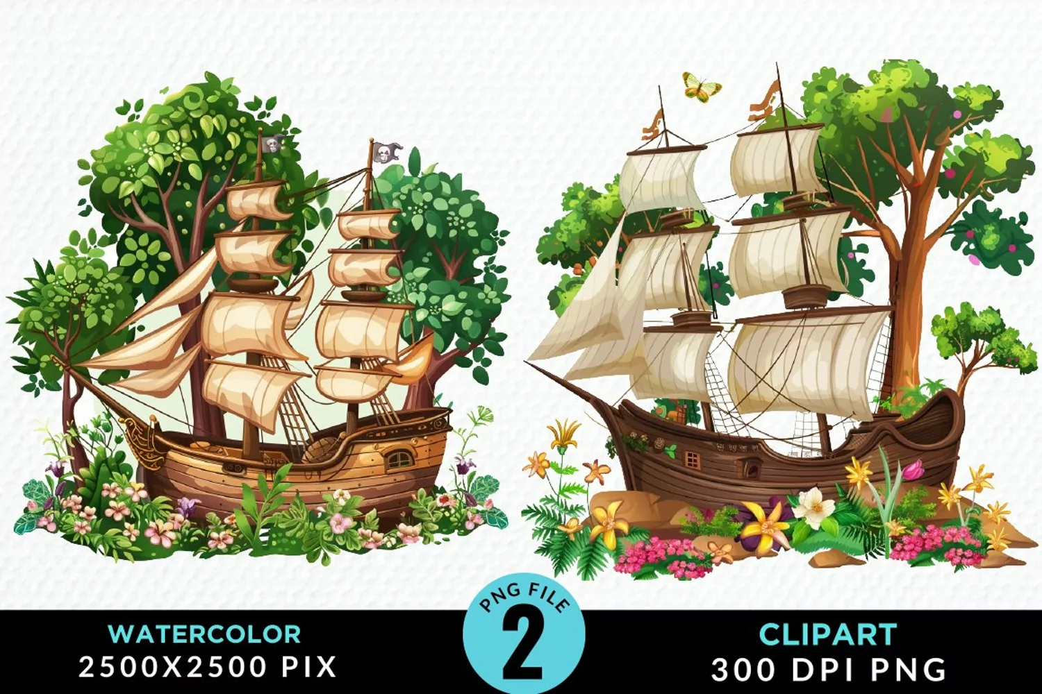 Watercolor Noah's Ark Graphic Clipart product image 1
