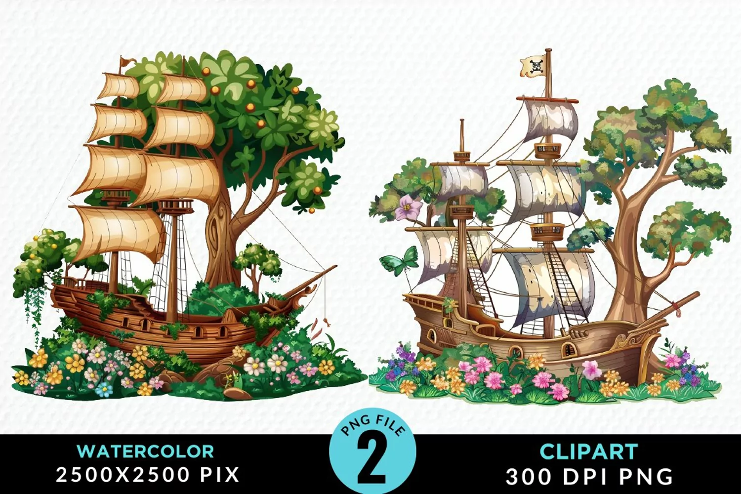 Watercolor Noah's Ark Graphic Clipart product image 1
