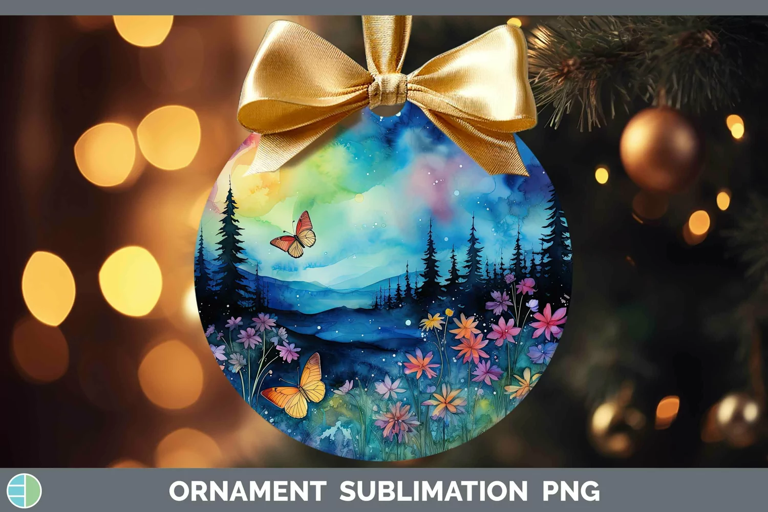GorgeousWatercolor Ornament design.