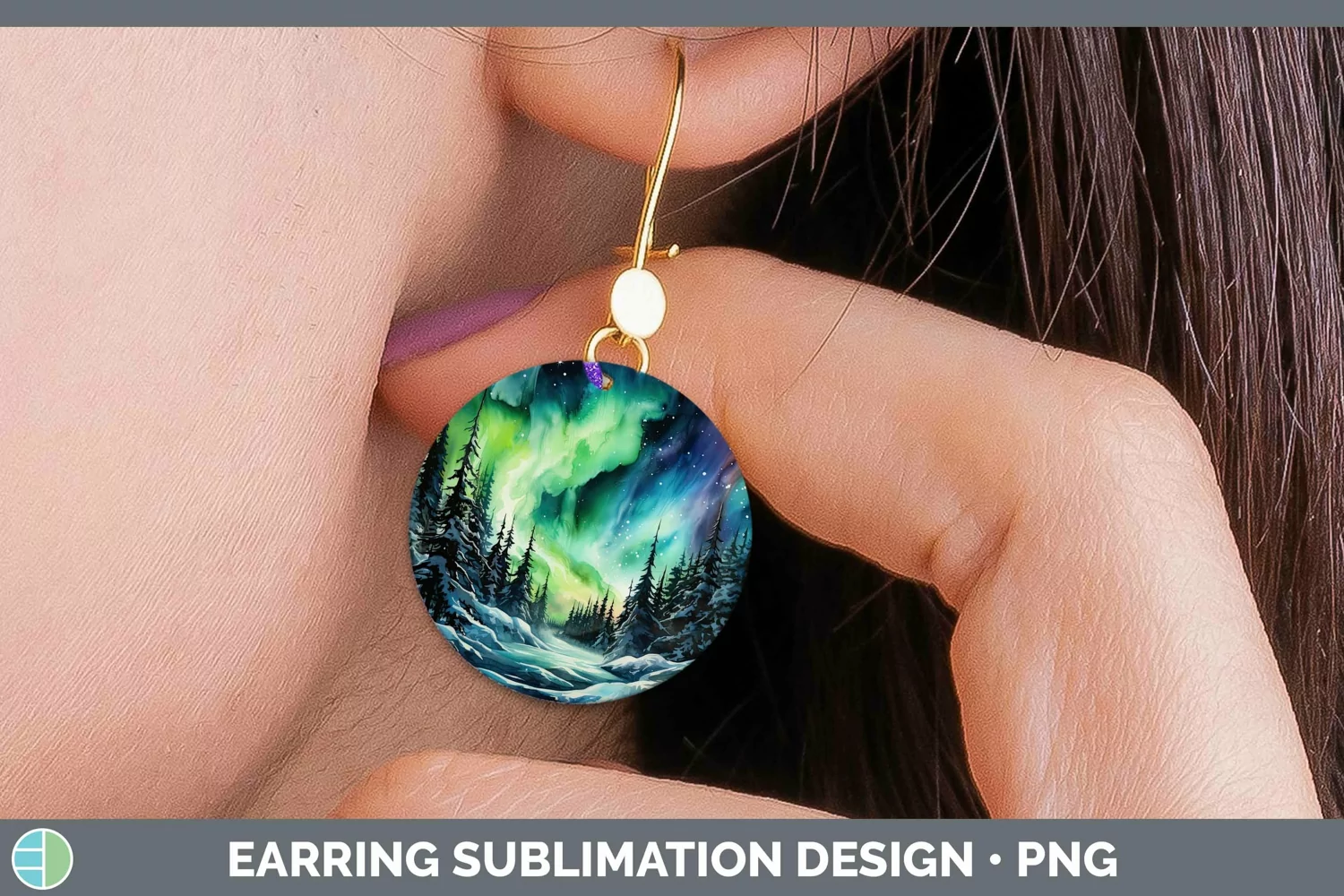 GorgeousWatercolor Round Earrings design.