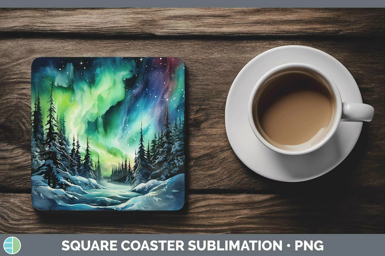 GorgeousWatercolor Square Coaster design.