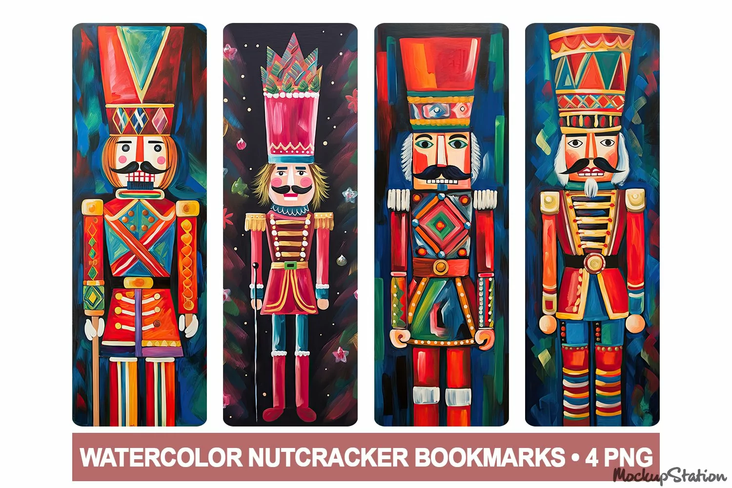 Nutcracker Christmas Bookmarks PNG Printable | Retro Vintage product image 1