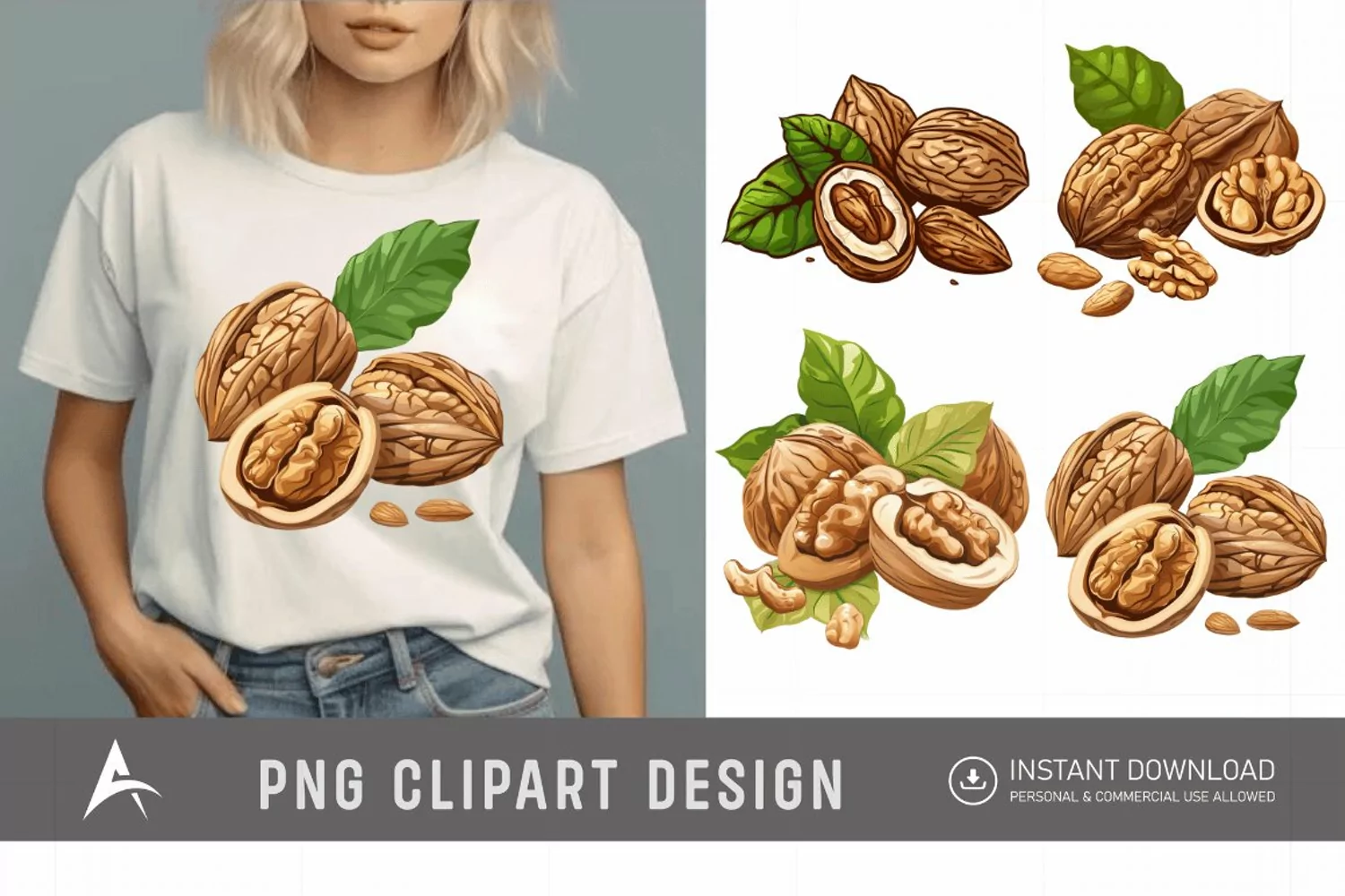 Watercolor Nuts Clipart product image 1