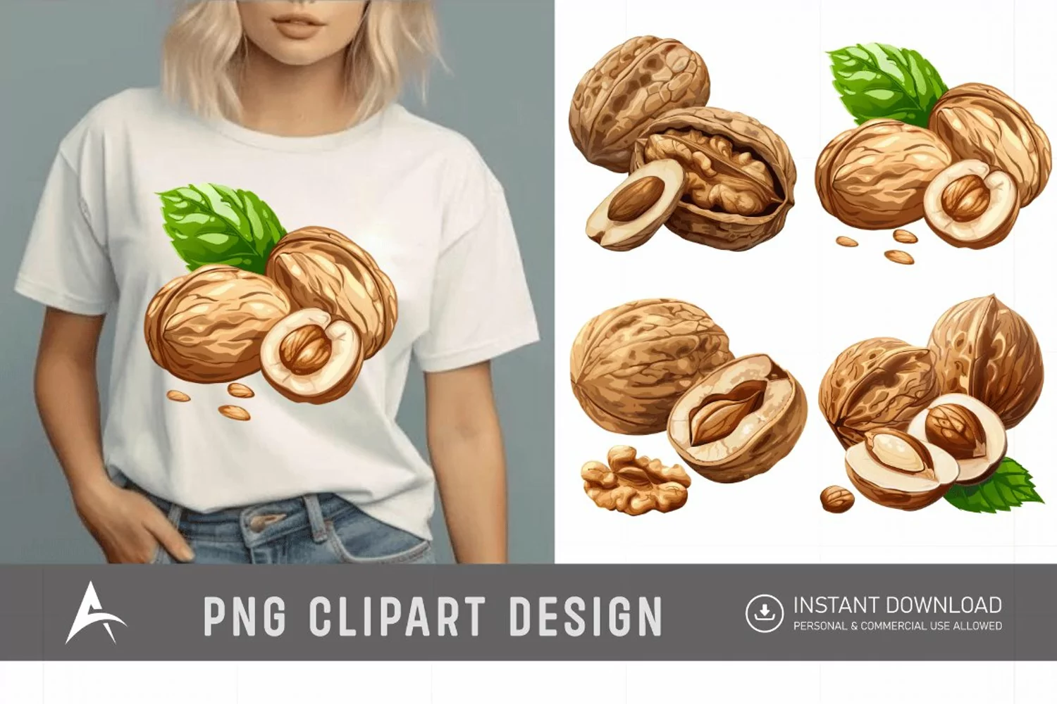 Watercolor Nuts Clipart product image 1