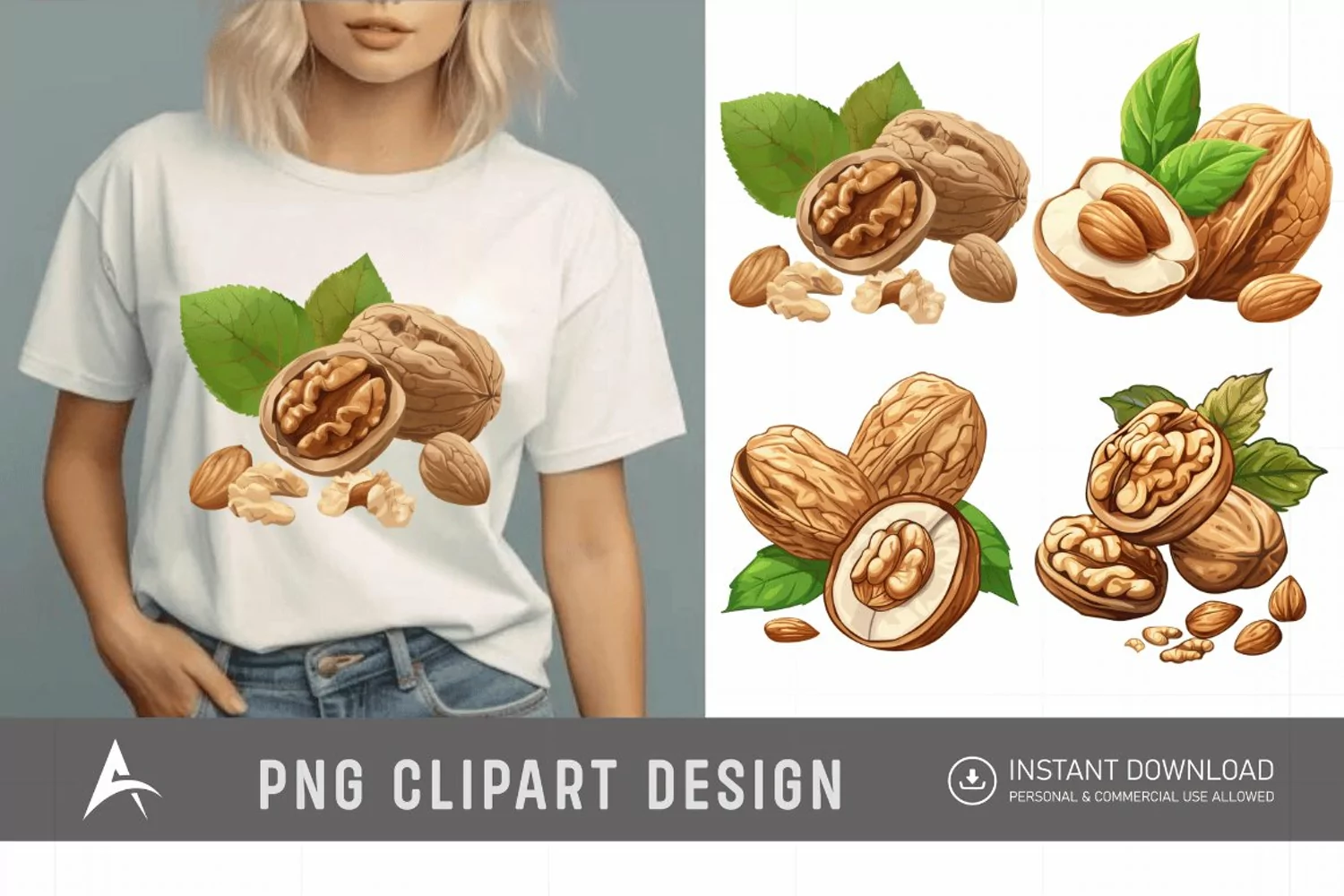 Watercolor Nuts Clipart product image 1