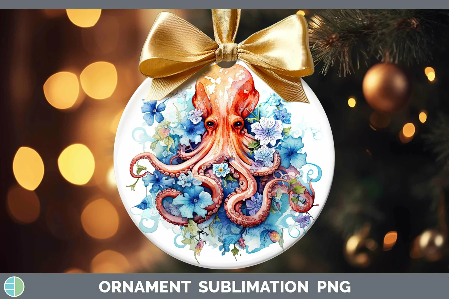 GorgeousWatercolor Ornament design.