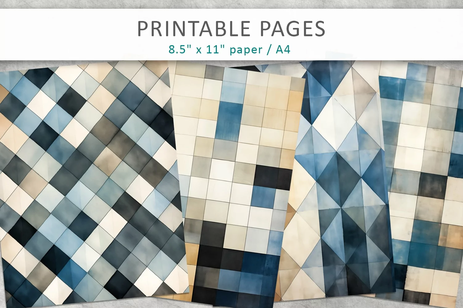 watercolor scrapbook paper, printable pages product image 1