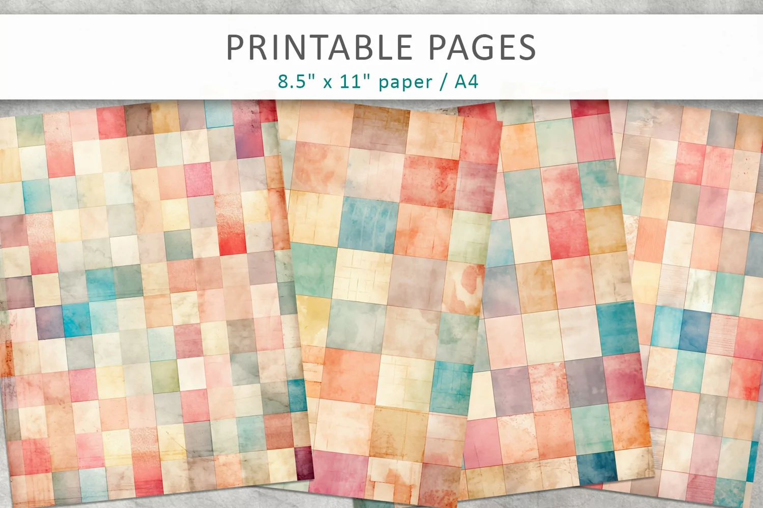 Watercolor old paper, Vintage junk journal pages product image 1