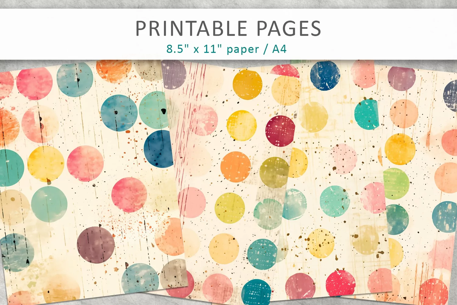 Grunge watercolor journal kit, scrapbook paper product image 1