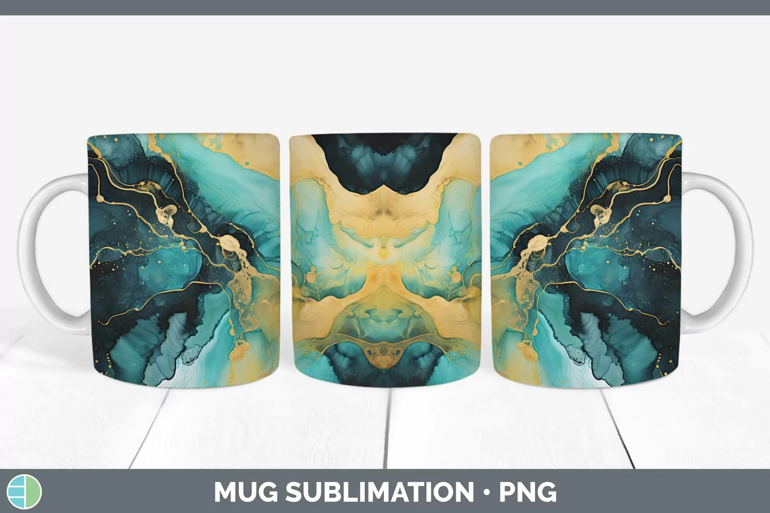 GorgeousWatercolor Mug Wrap design.