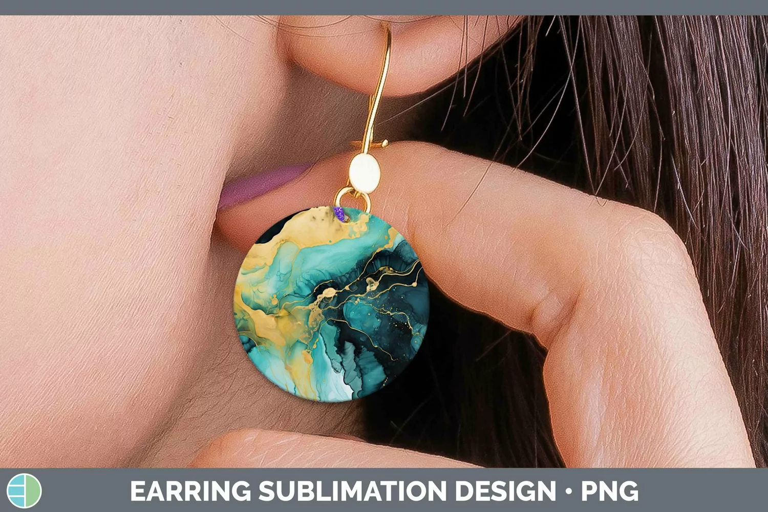 GorgeousWatercolor Round Earrings design.