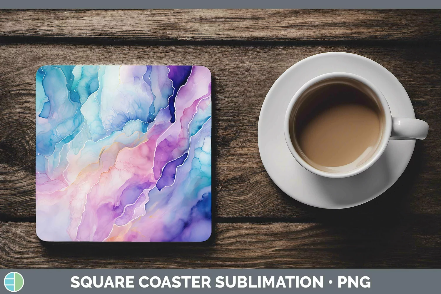 GorgeousWatercolor Square Coaster design.