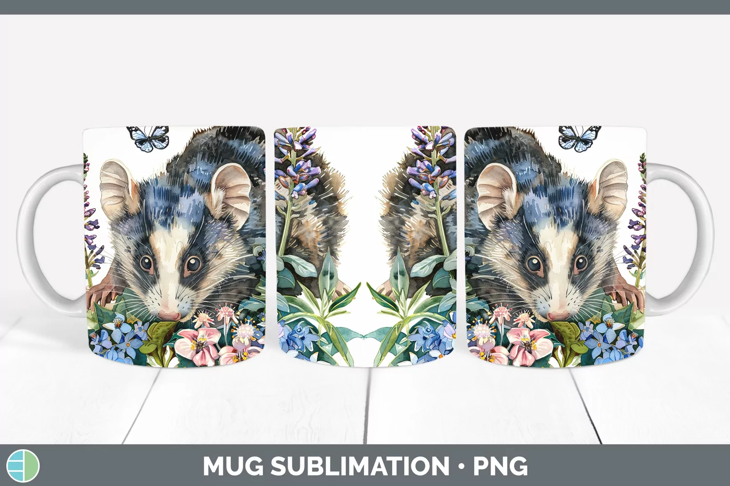 GorgeousWatercolor Mug Wrap design.
