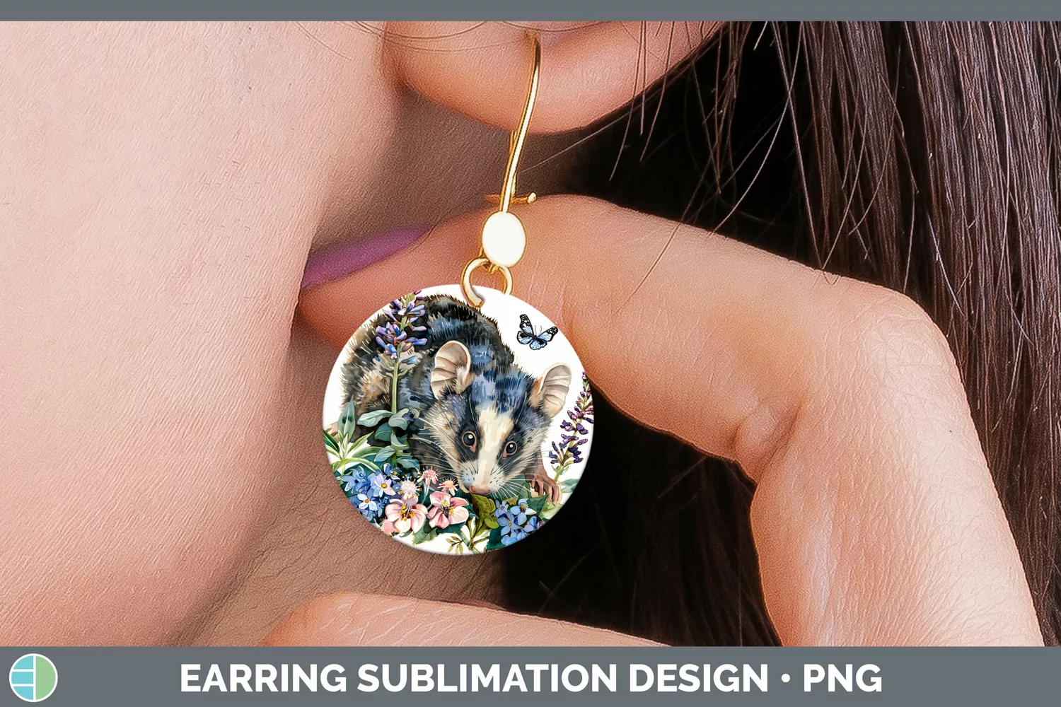 GorgeousWatercolor Round Earrings design.