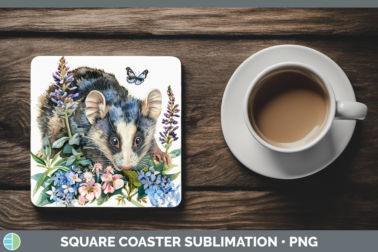 GorgeousWatercolor Square Coaster design.