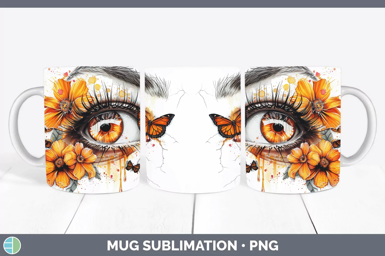 GorgeousWatercolor Mug Wrap design.