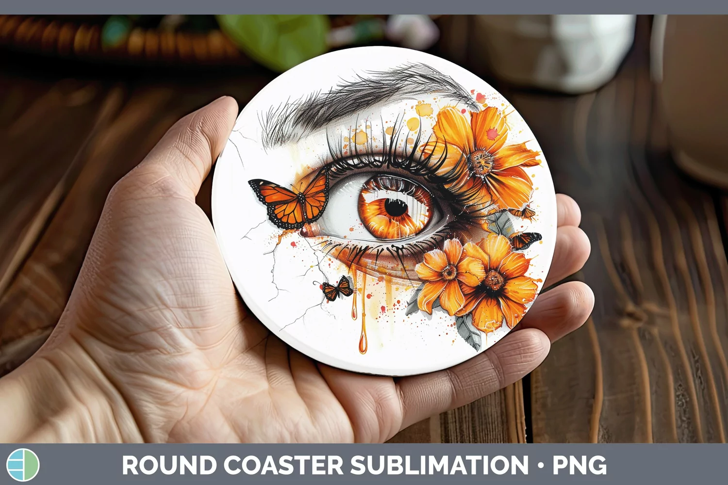 GorgeousWatercolor Round Coaster design.