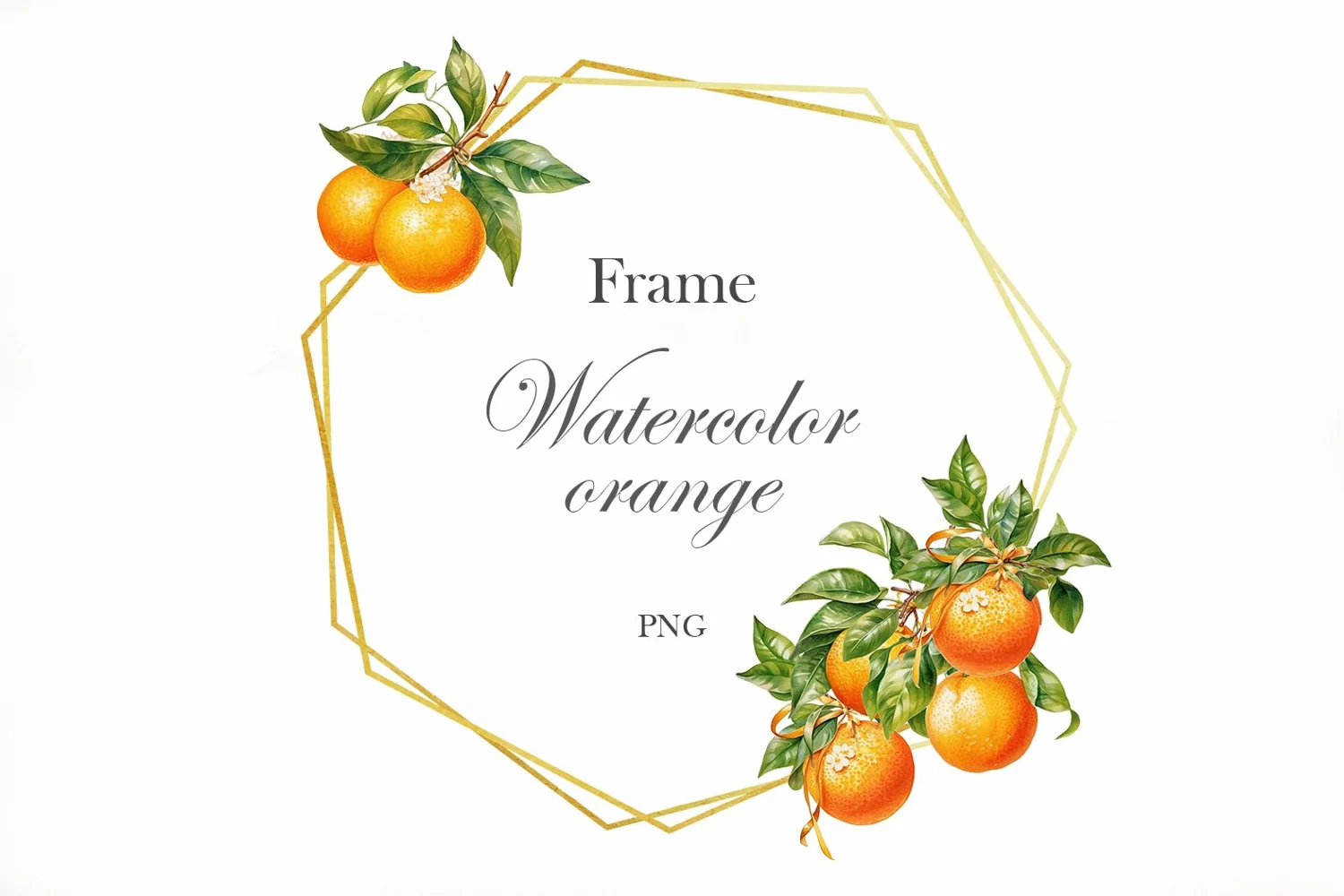 Watercolor Orange Frame