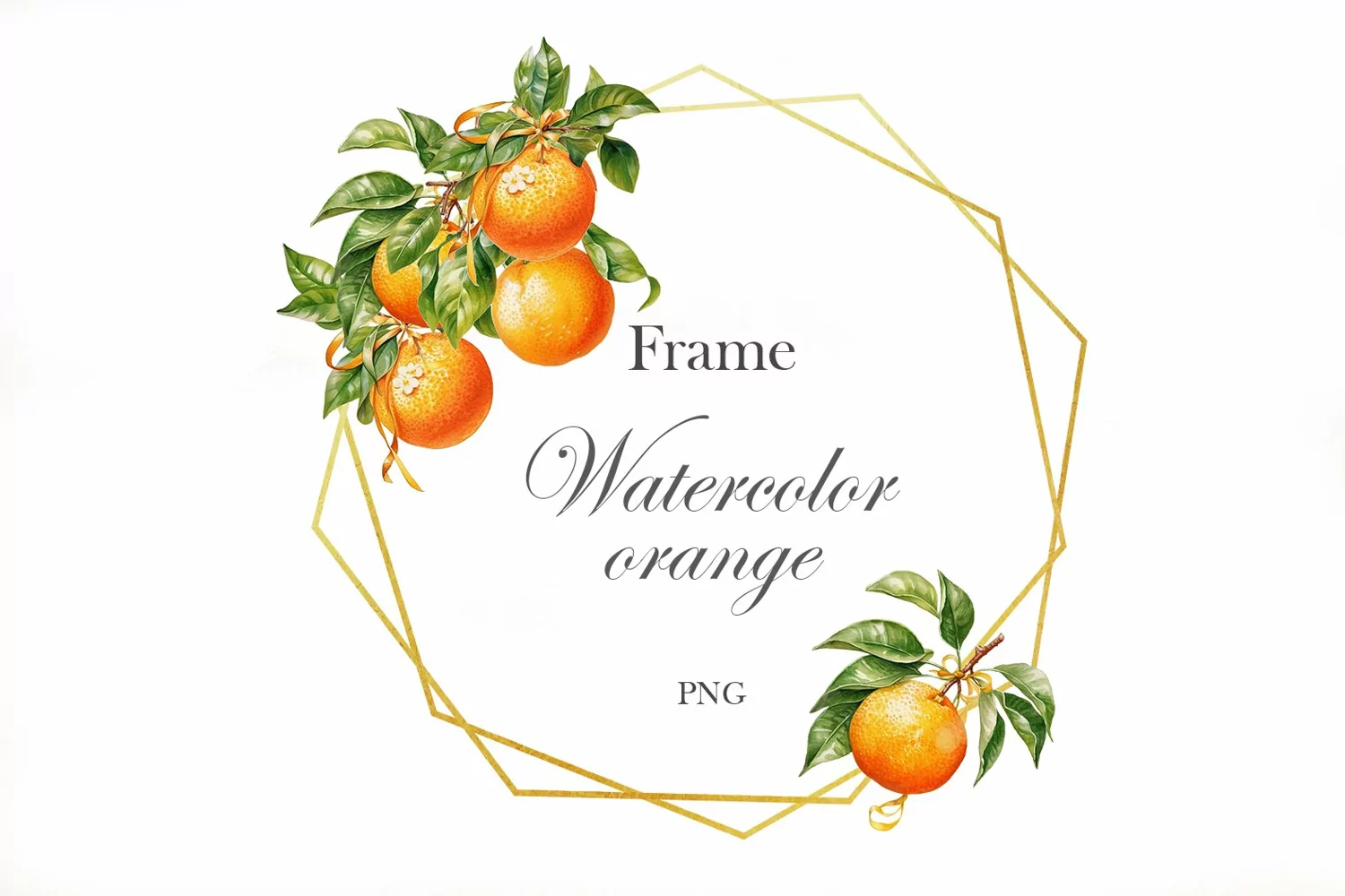 Watercolor Orange Frame