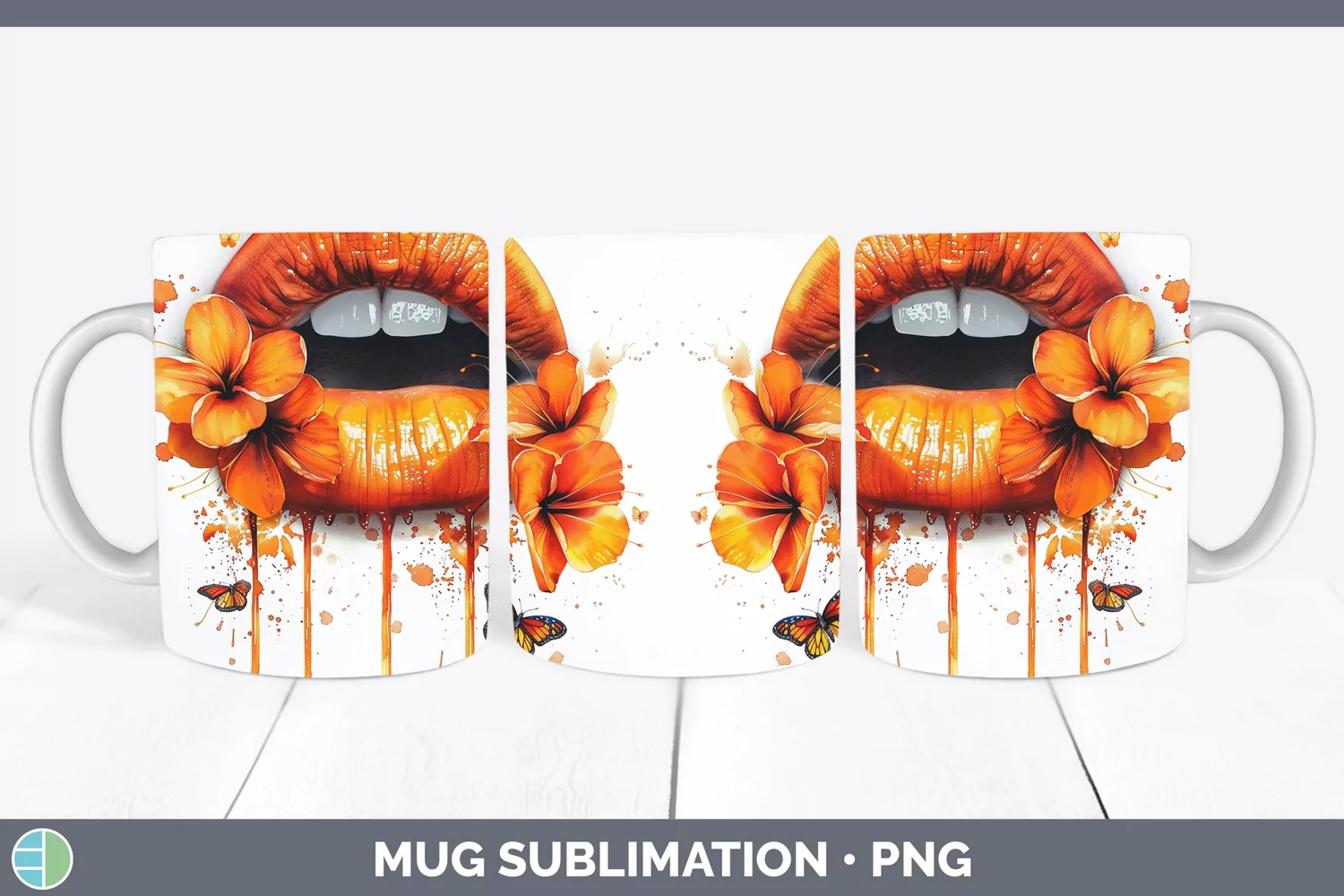 GorgeousWatercolor Mug Wrap design.