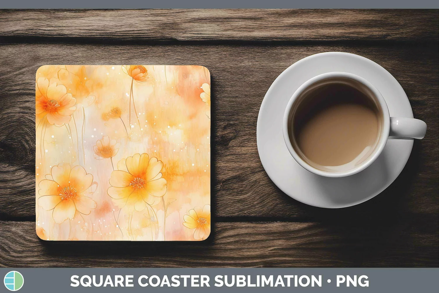 GorgeousWatercolor Square Coaster design.