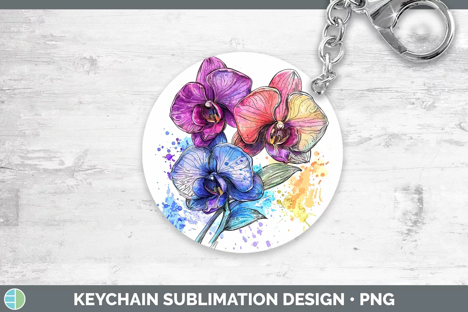 GorgeousWatercolor Keychain design.