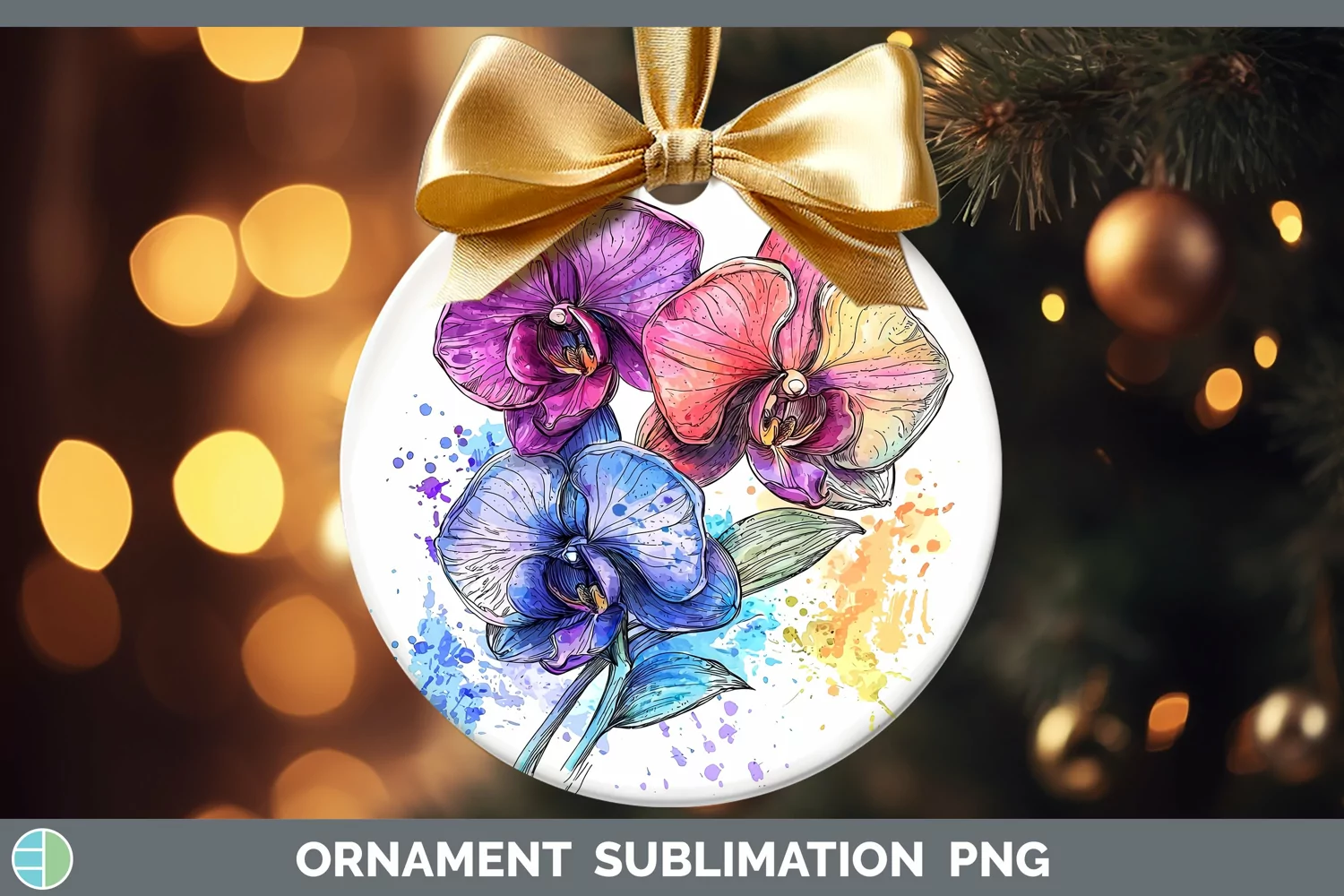 GorgeousWatercolor Ornament design.