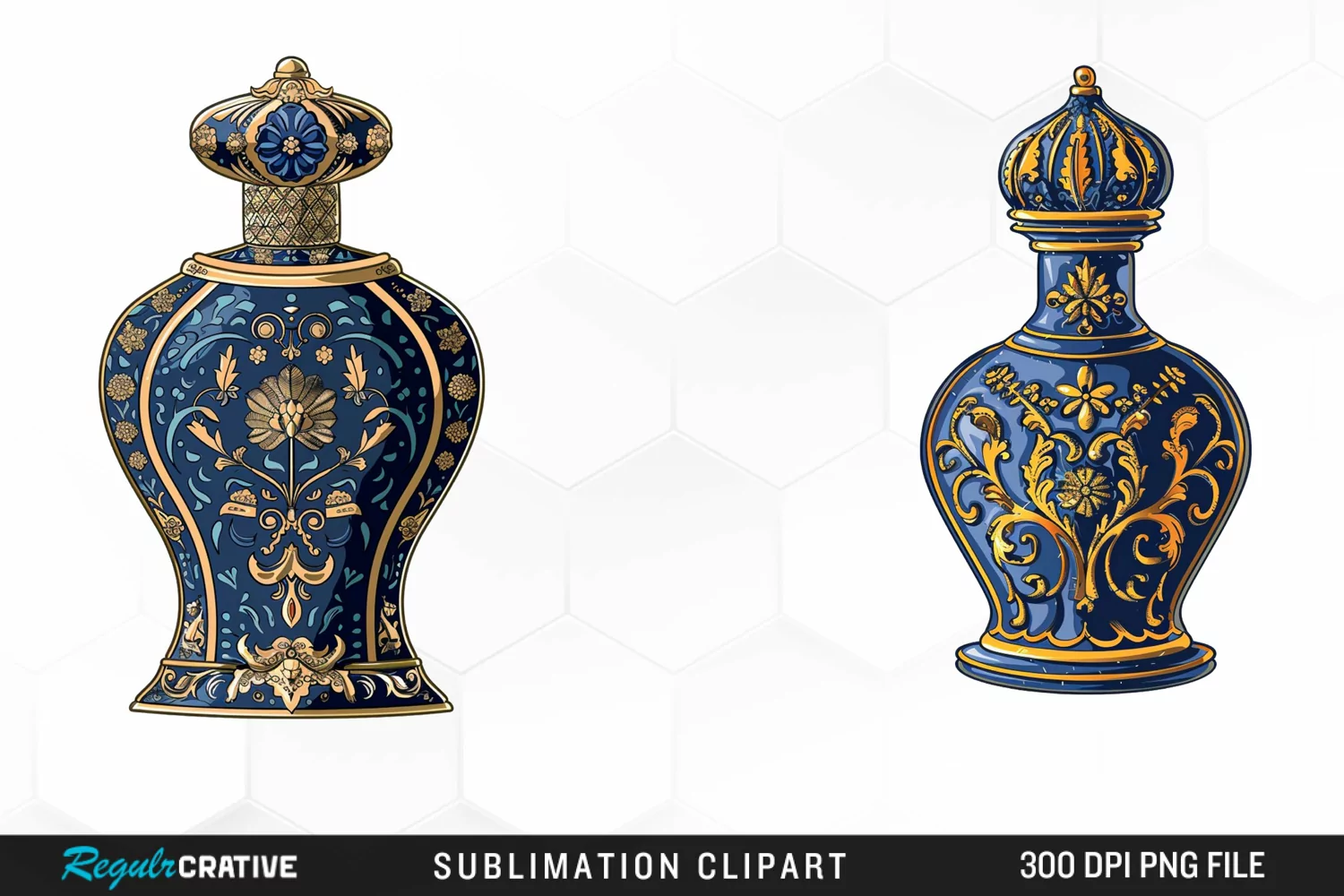 Watercolor Ornate Perfume Bottle Clipart product image 1