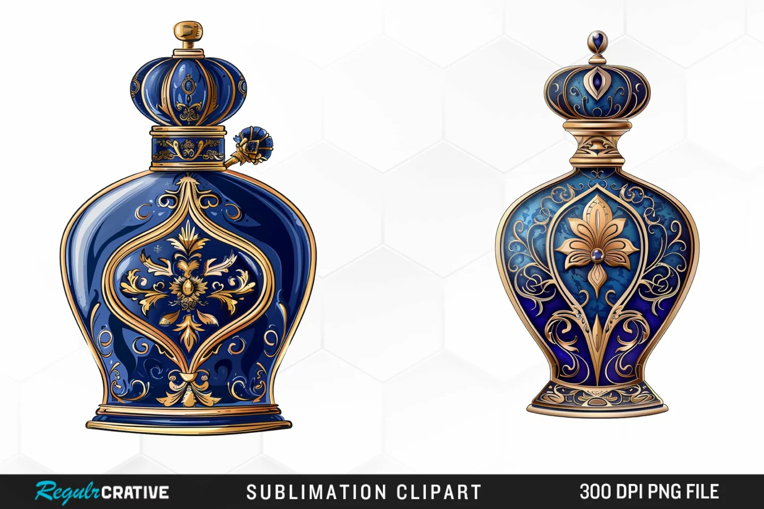 Watercolor Ornate Perfume Bottle Clipart product image 1