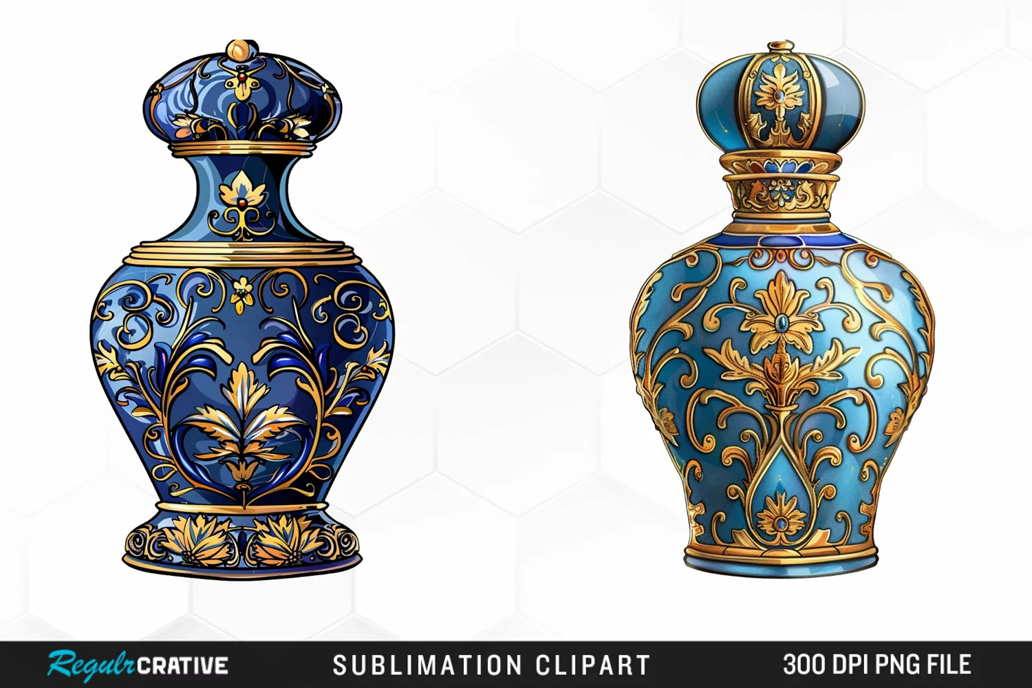 Watercolor Ornate Perfume Bottle Clipart product image 1