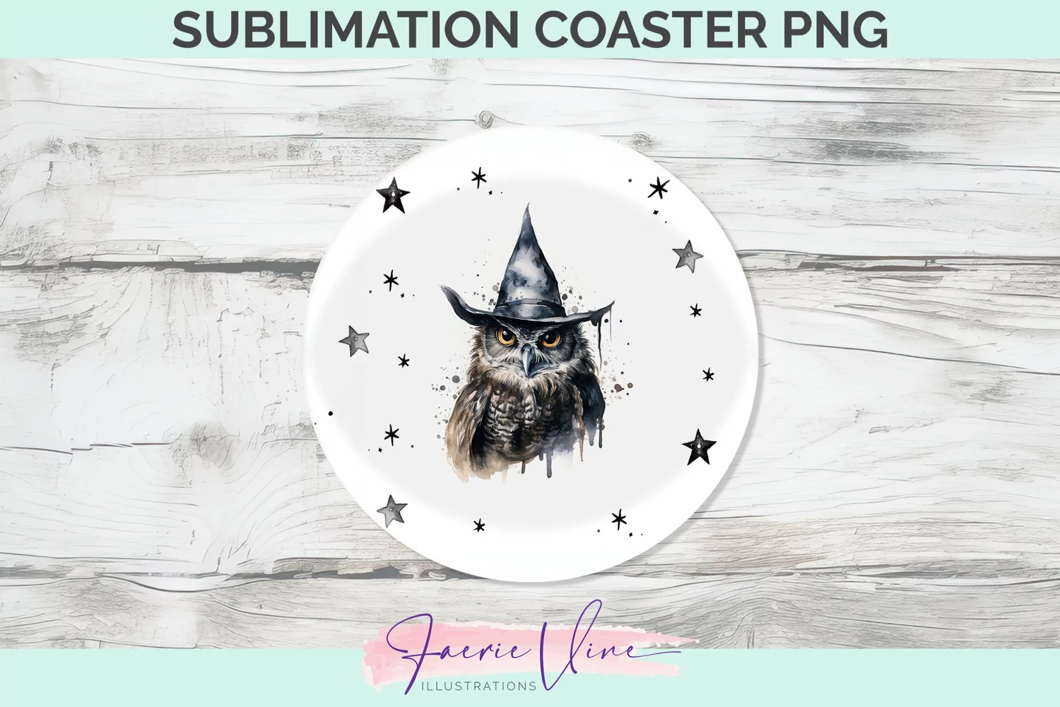 Owl Sublimation Round Coaster product image 1