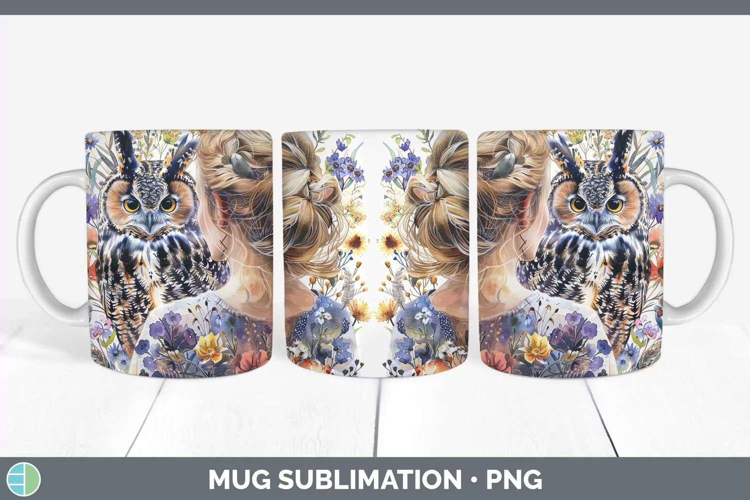 GorgeousWatercolor Mug Wrap design.