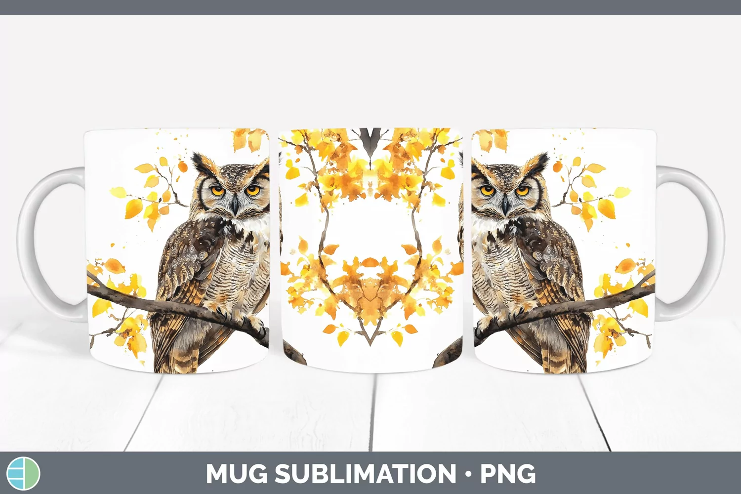 GorgeousWatercolor Mug Wrap design.