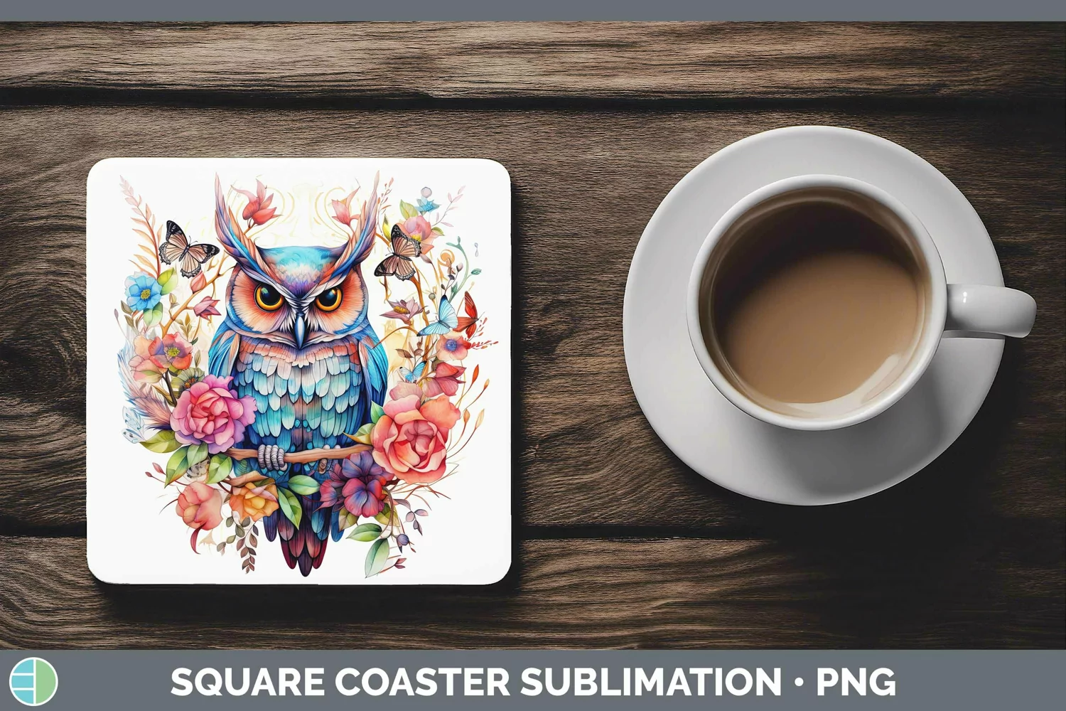 GorgeousWatercolor Square Coaster design.