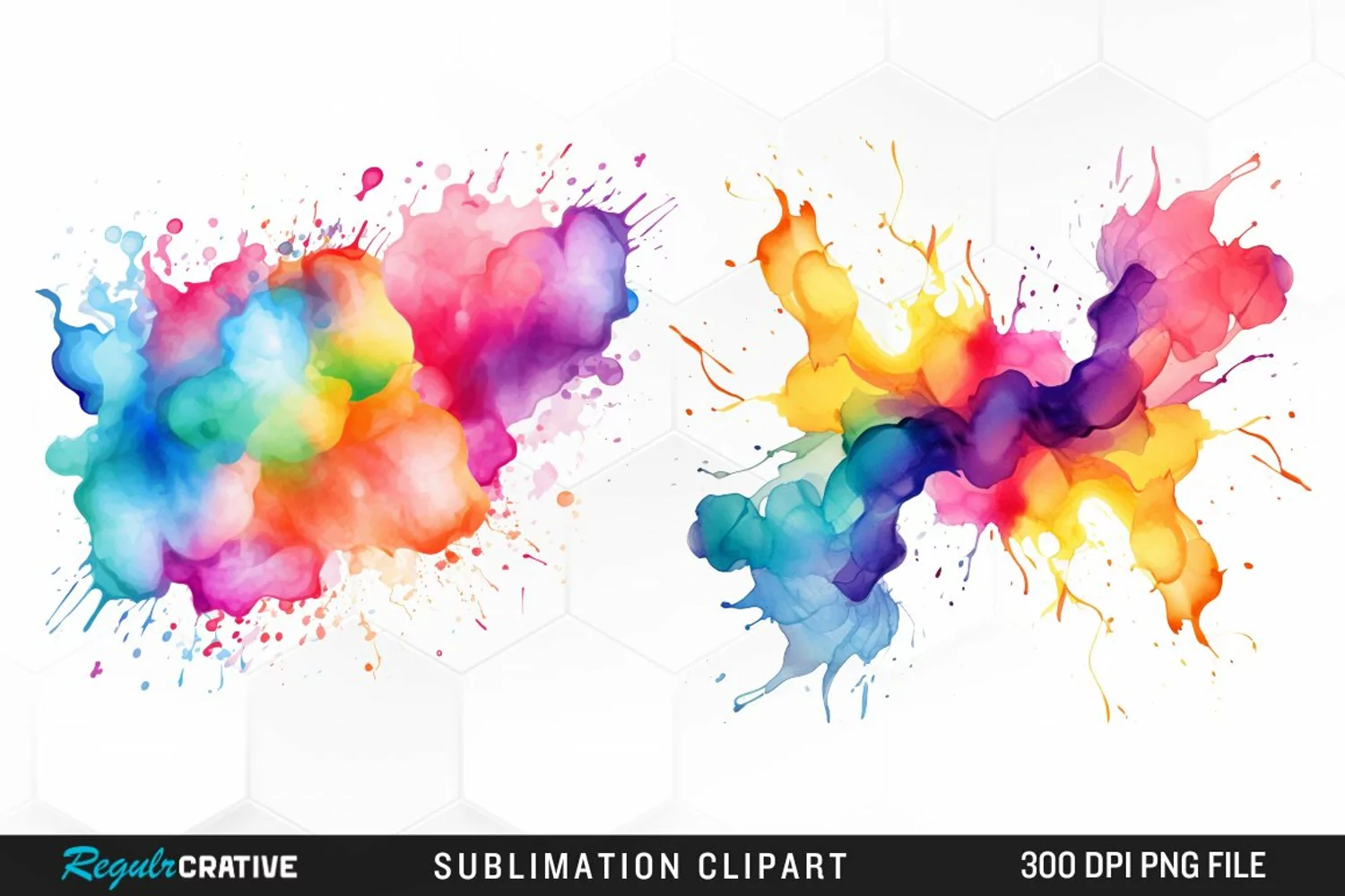 Watercolor Paint Splatter Image Clipart product image 1