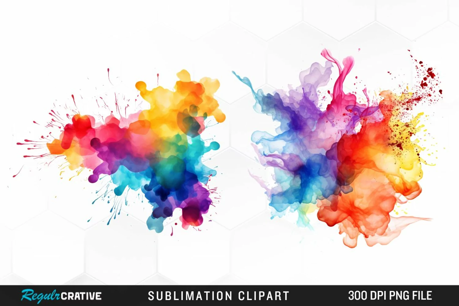 Watercolor Paint Splatter Image Clipart product image 1